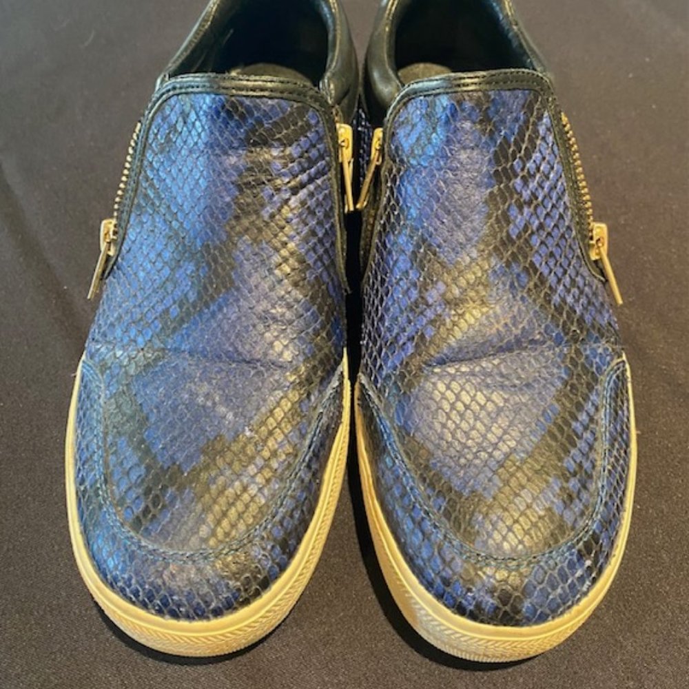 Ash Blue & Black Loafers
